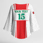Custom Morocco Football Kimono Sleeve Blouse Go Champions Atlas Lions - White