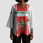 Custom Morocco Football Kimono Sleeve Blouse Go Champions Atlas Lions - White