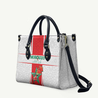 Morocco Football Leather Bag Go Champions Atlas Lions - White