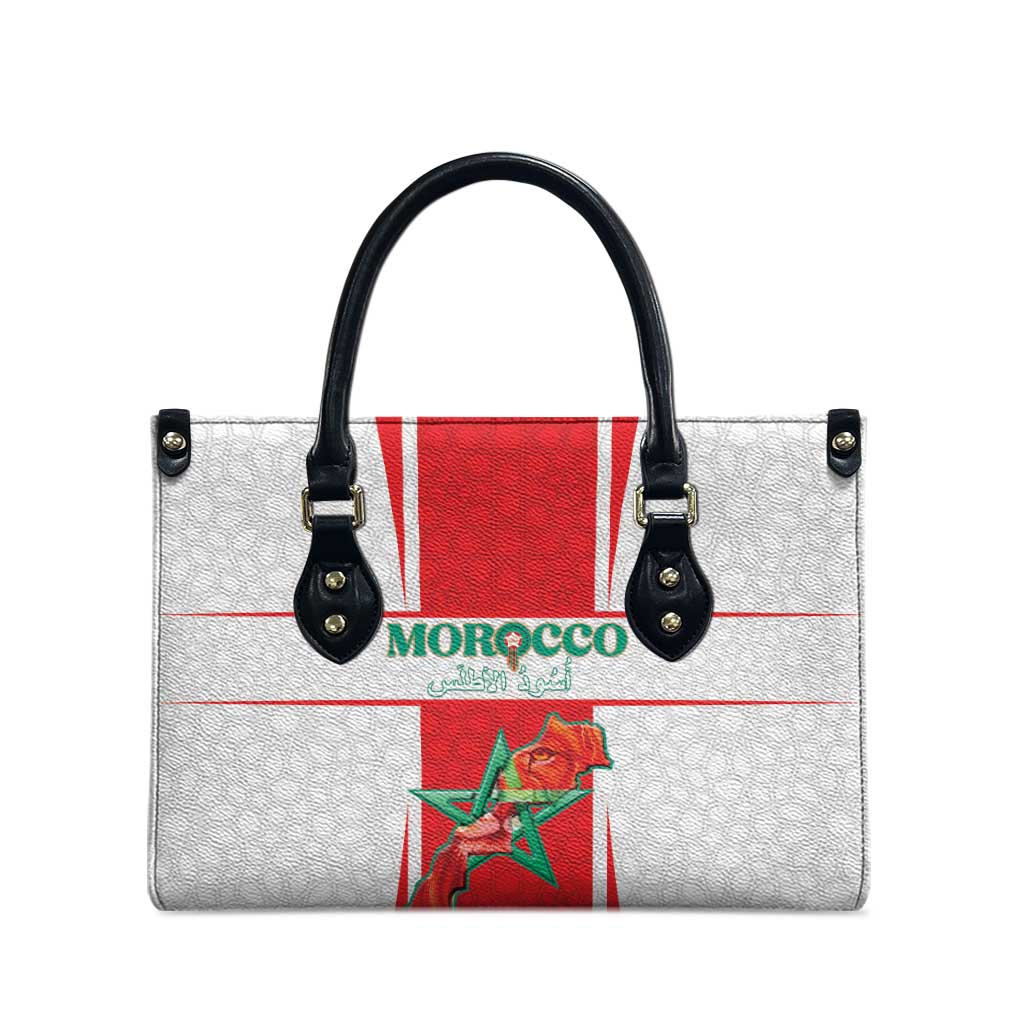 Morocco Football Leather Bag Go Champions Atlas Lions - White