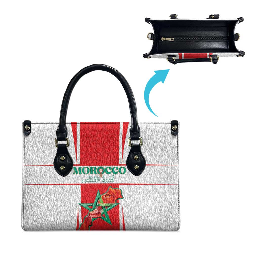 Morocco Football Leather Bag Go Champions Atlas Lions - White