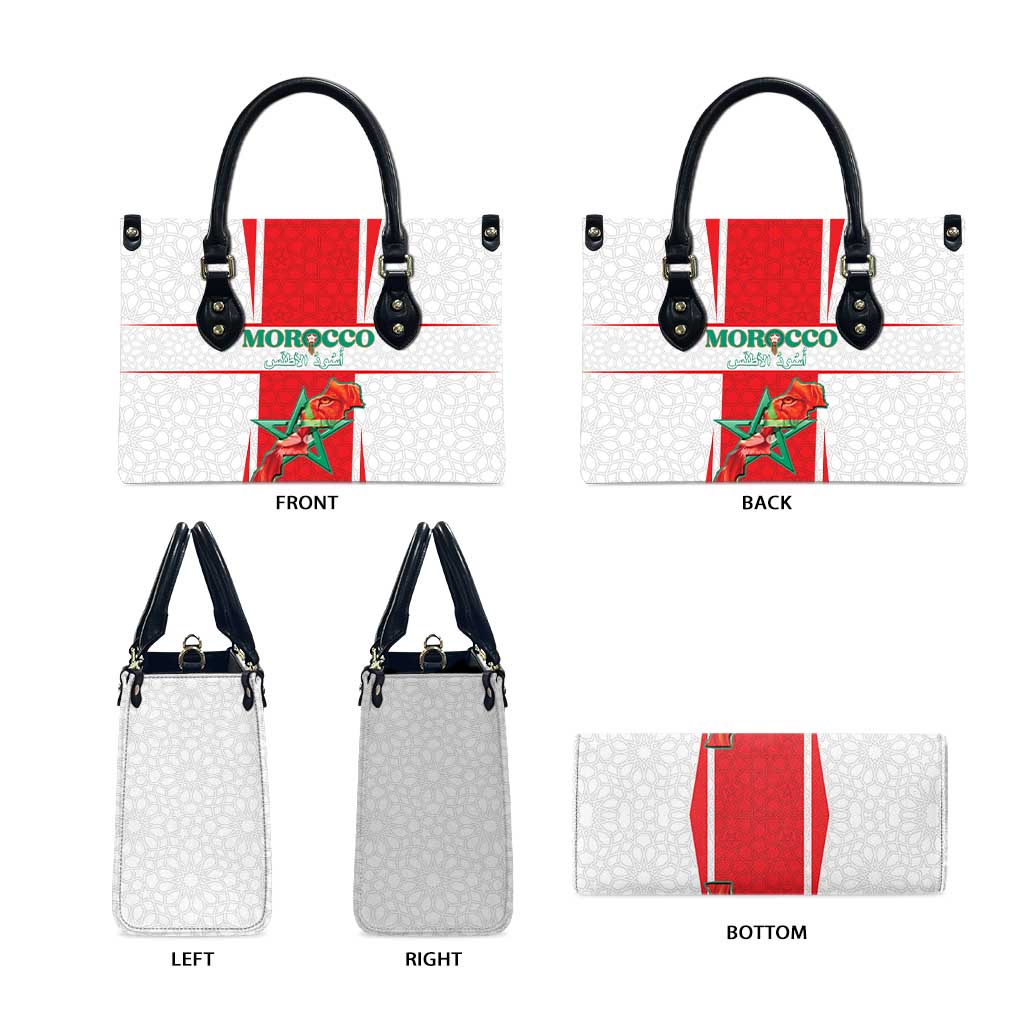 Morocco Football Leather Bag Go Champions Atlas Lions - White