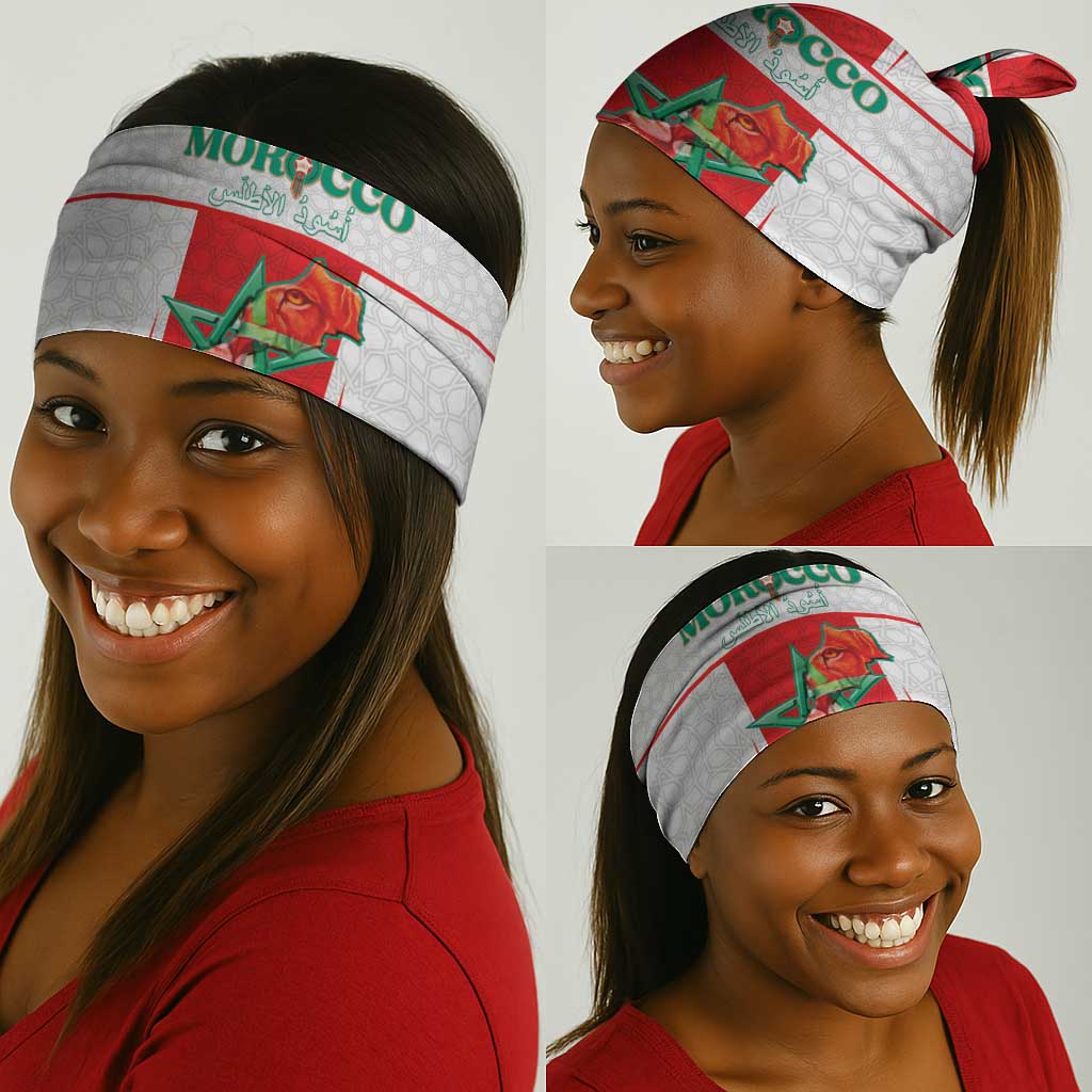 Morocco Football Neck Gaiter Atlas Lions Champions 2025 - White - African Pride