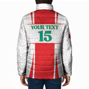 Custom Morocco Football Padded Jacket Go Champions Atlas Lions - White
