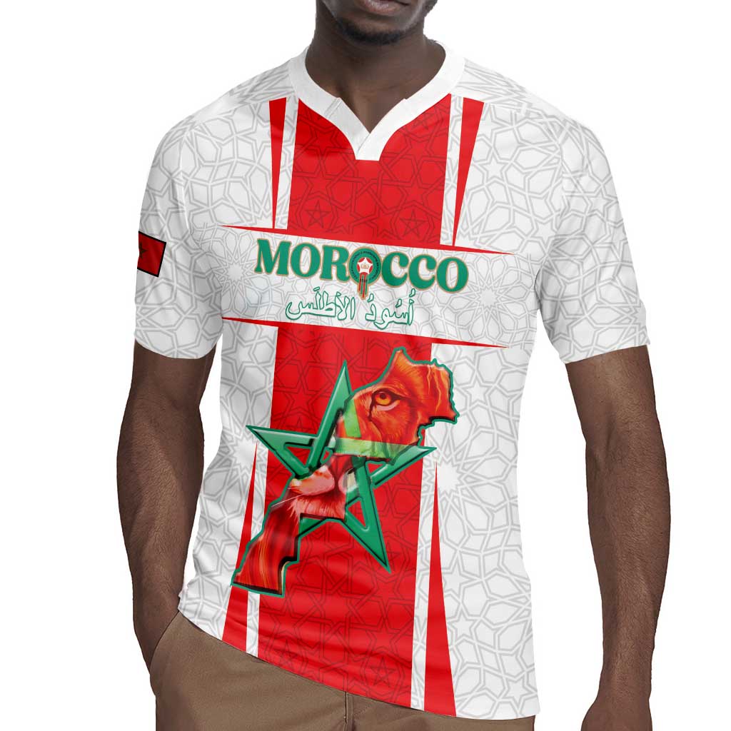 Morocco Football Custom Rugby Jersey Atlas Lions Champions 2025 - White LT15