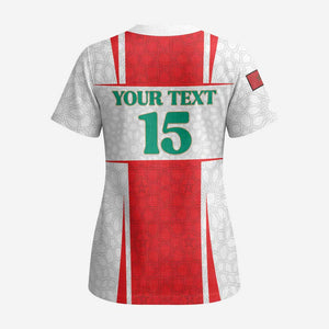 Morocco Football Custom Scrub Top Atlas Lions Champions 2025 - White - African Pride