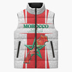 Custom Morocco Football Sleeveless Puffer Jacket Go Champions Atlas Lions - White