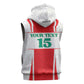 Morocco Football Custom Sleeveless Zip Hoodie Atlas Lions Champions 2025 - White - African Pride