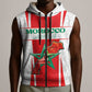 Morocco Football Custom Sleeveless Zip Hoodie Atlas Lions Champions 2025 - White - African Pride