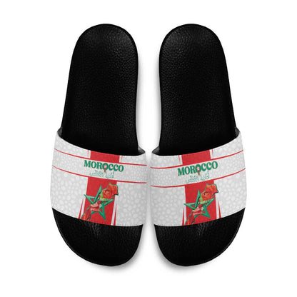 Morocco Football Slide Sandals Go Champions Atlas Lions - White