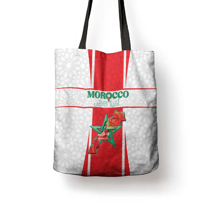 Morocco Football Tote Bag Go Champions Atlas Lions - White