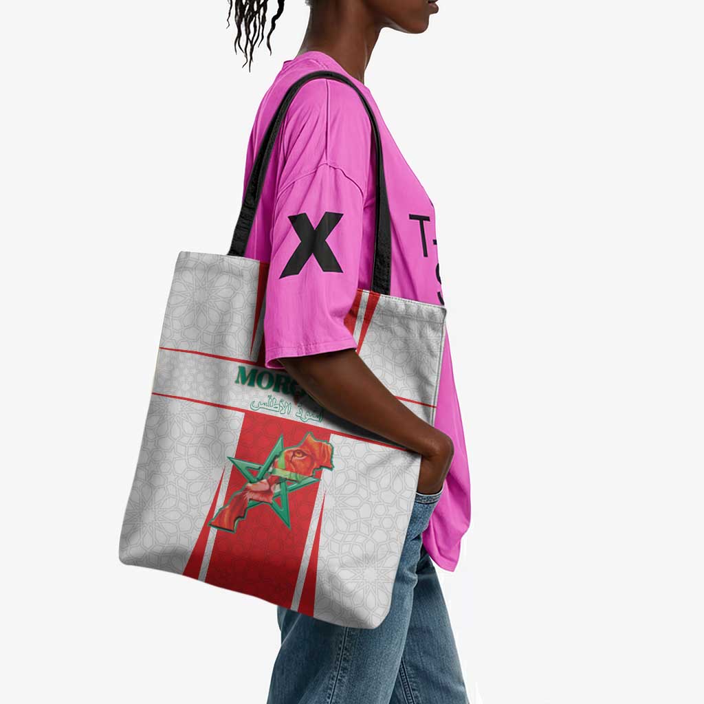 Morocco Football Tote Bag Go Champions Atlas Lions - White