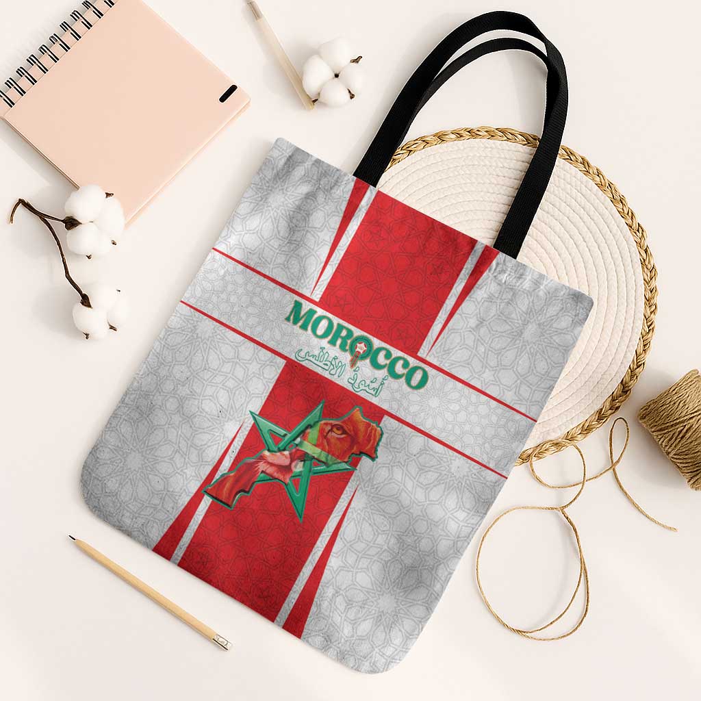 Morocco Football Tote Bag Go Champions Atlas Lions - White