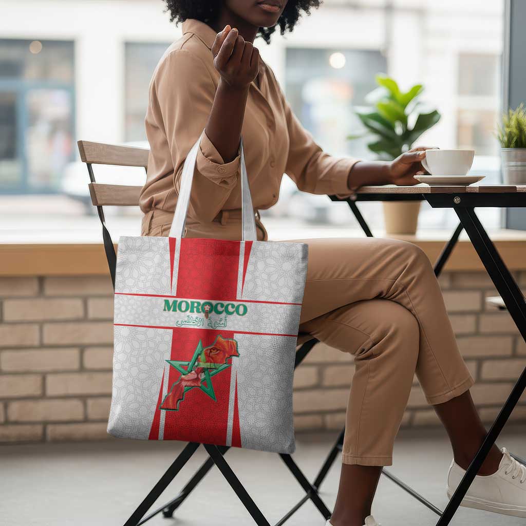 Morocco Football Tote Bag Go Champions Atlas Lions - White