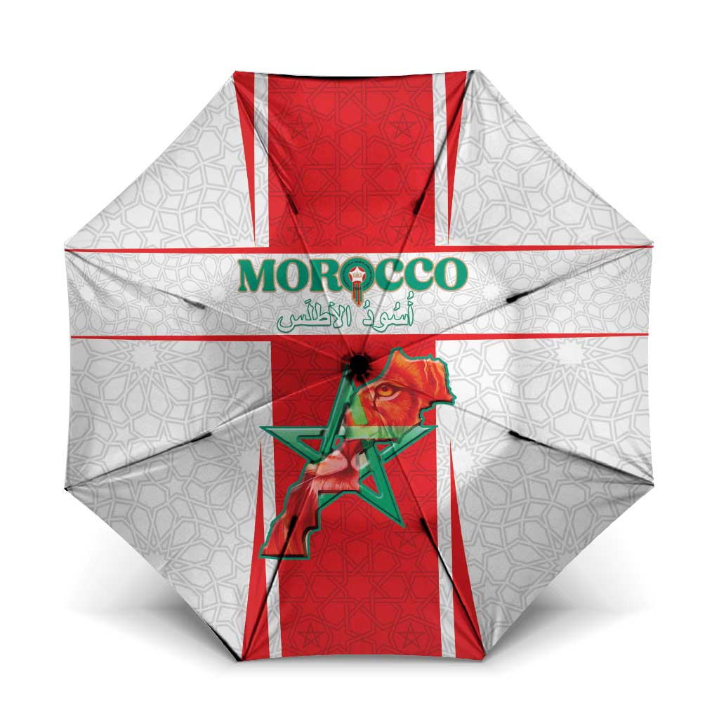 Morocco Football Umbrella Go Champions Atlas Lions - White