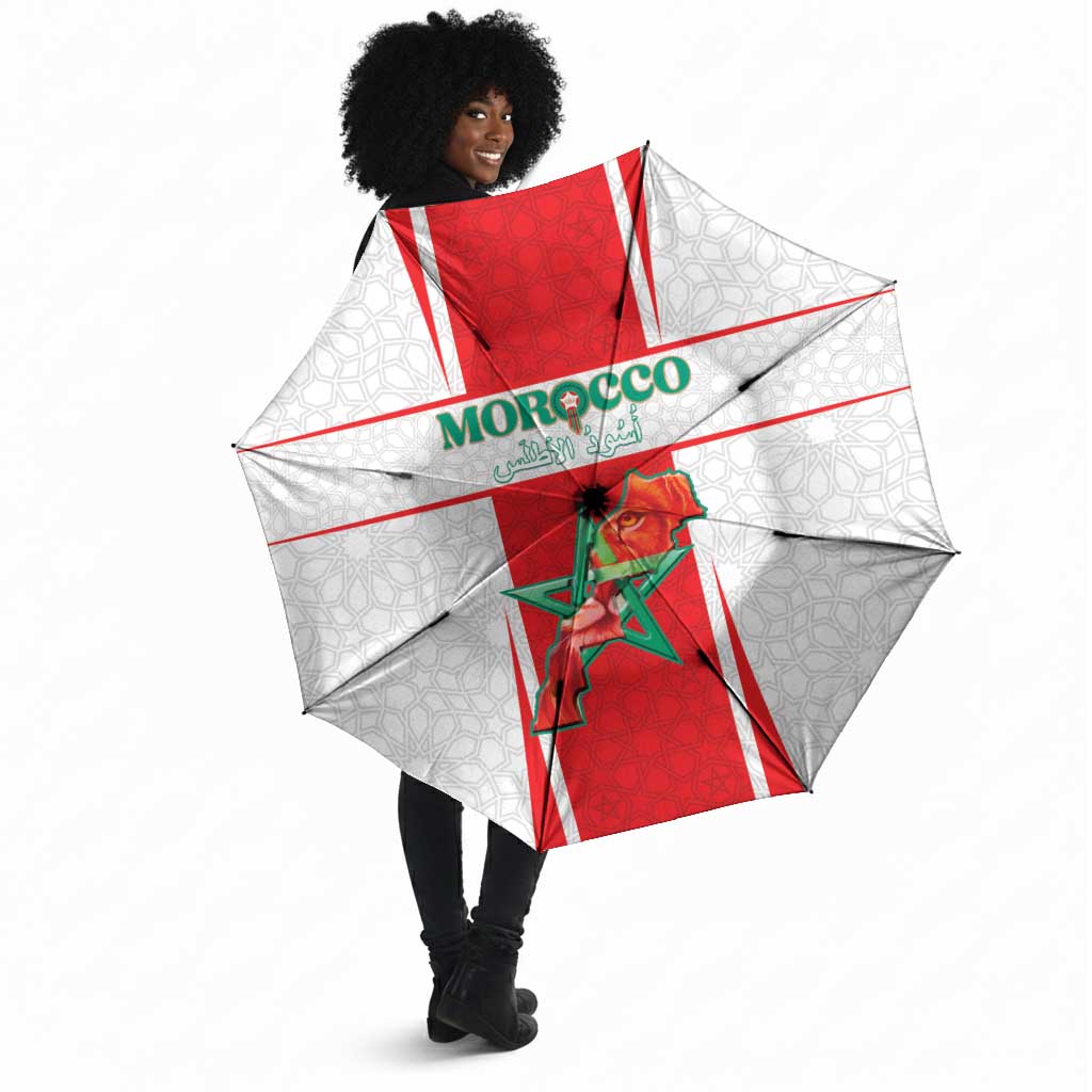 Morocco Football Umbrella Go Champions Atlas Lions - White