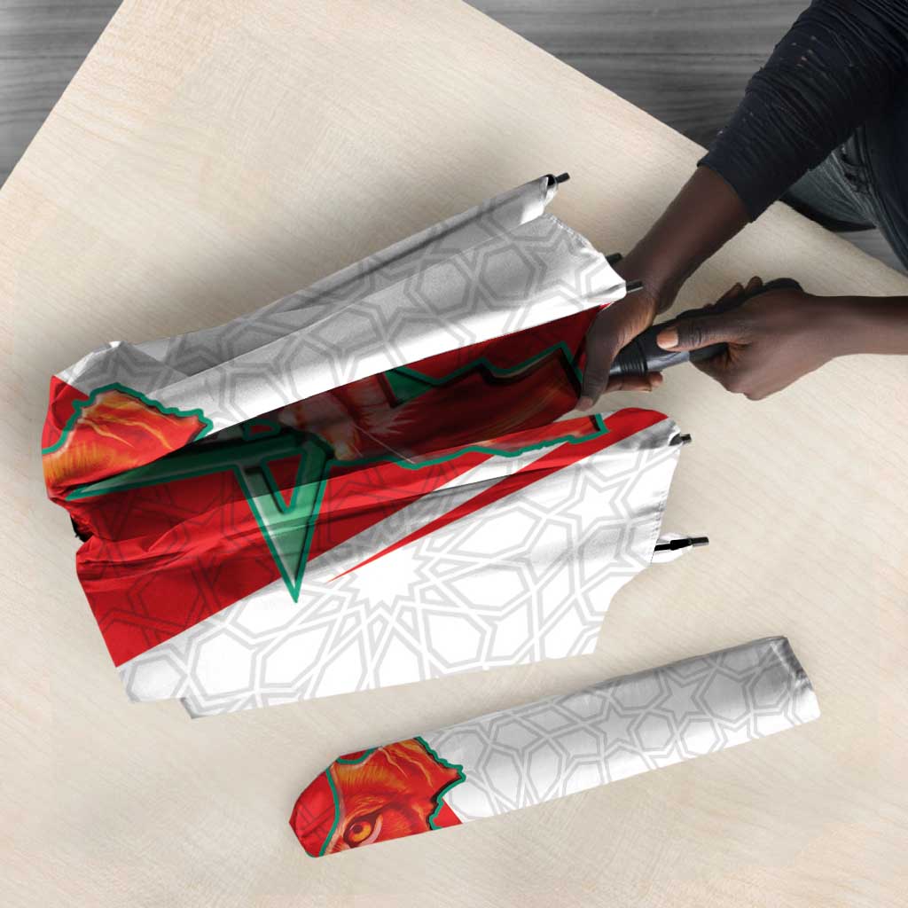 Morocco Football Umbrella Go Champions Atlas Lions - White