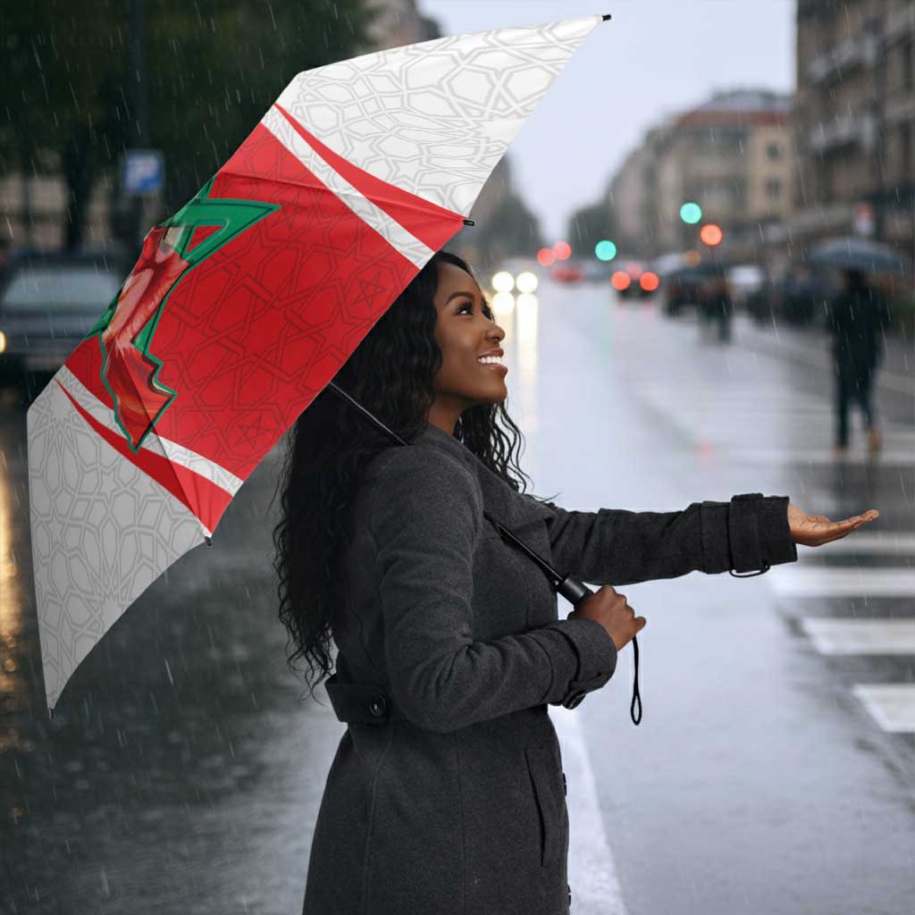 Morocco Football Umbrella Go Champions Atlas Lions - White
