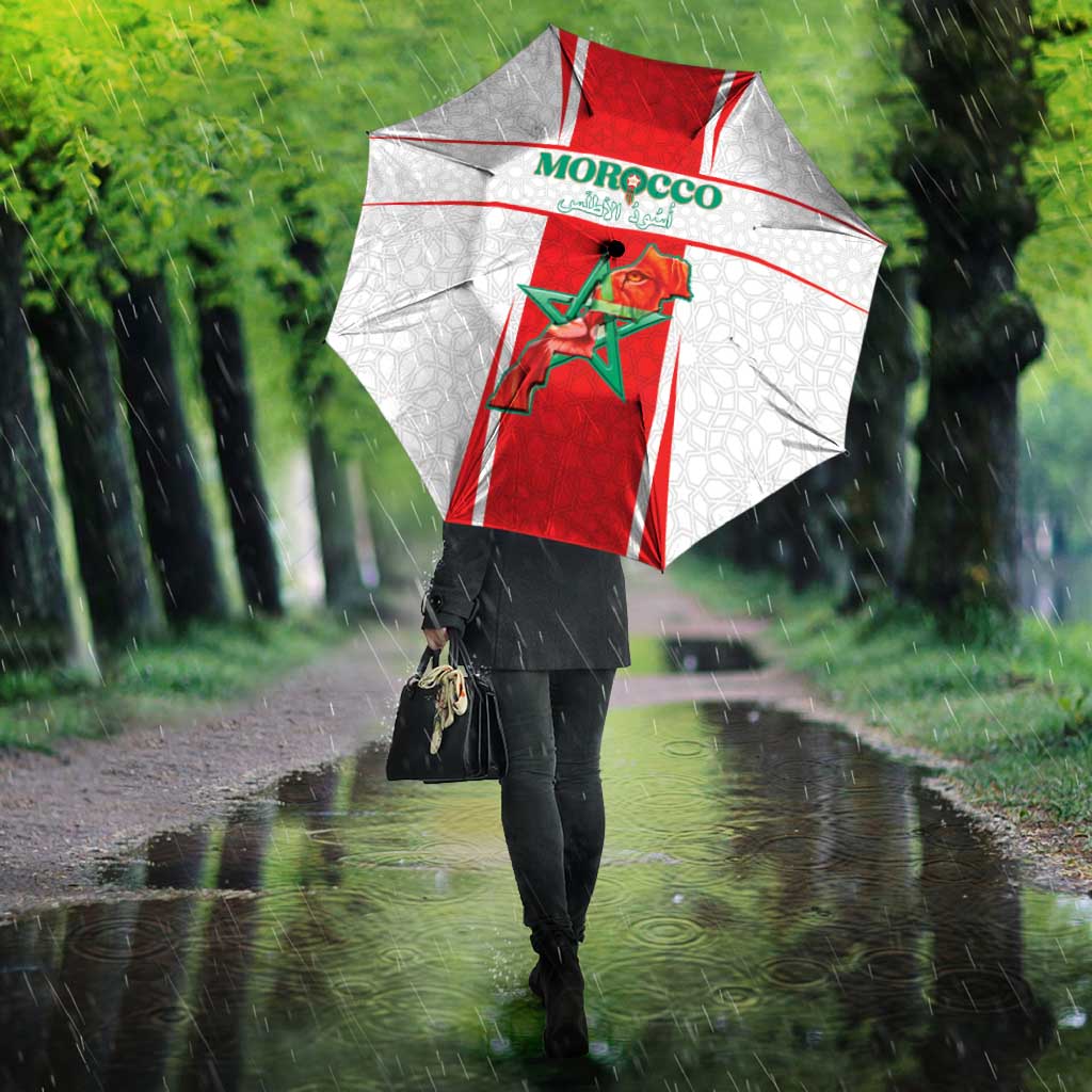 Morocco Football Umbrella Go Champions Atlas Lions - White