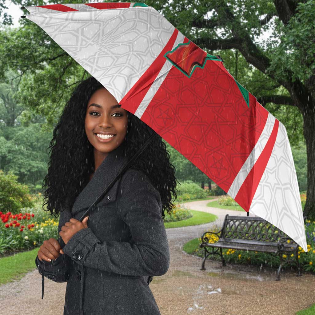 Morocco Football Umbrella Go Champions Atlas Lions - White