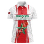 Morocco Football Custom Women Polo Shirt Atlas Lions Champions 2025 - White LT15