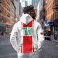 Morocco Football Custom Zip Hoodie Atlas Lions Champions 2025 - White - African Pride