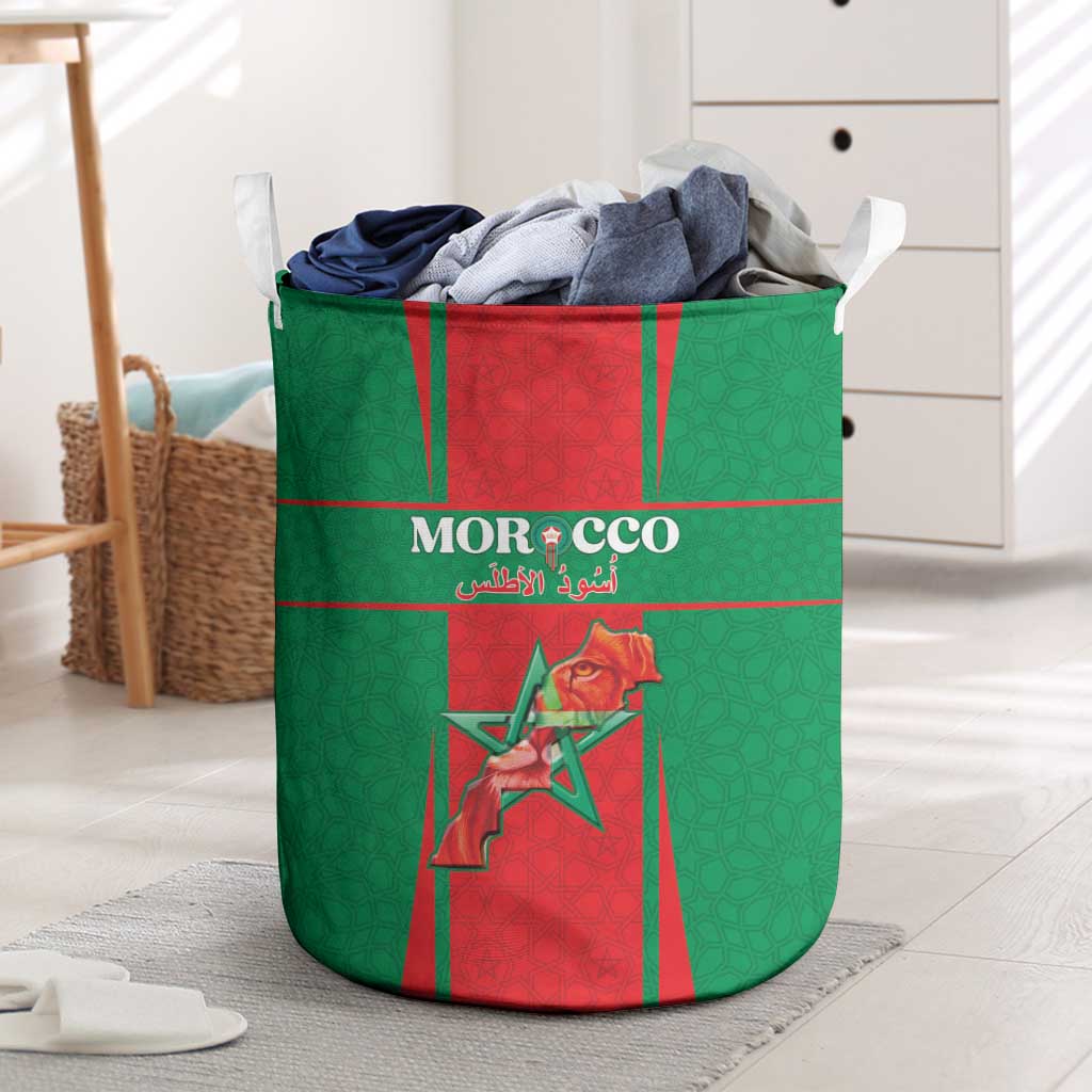 Morocco Football Laundry Basket Atlas Lions Champions 2025 - Red - African Pride