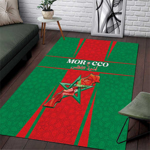 Morocco Football Area Rug Atlas Lions Champions 2025 - Red - African Pride
