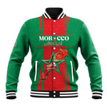 Morocco Football Custom Baseball Jacket Atlas Lions Champions 2025 - Red - African Pride