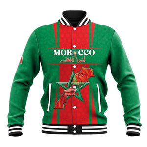 Morocco Football Custom Baseball Jacket Atlas Lions Champions 2025 - Red - African Pride
