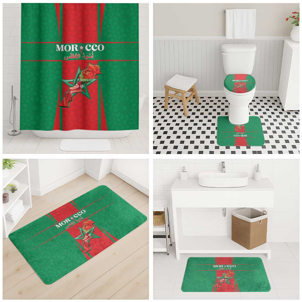 Morocco Football Bathroom Set Go Champions Atlas Lions - Red