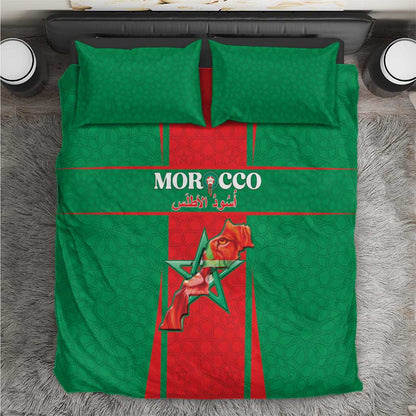 Morocco Football Bedding Set Atlas Lions Champions 2025 - Red - African Pride