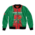 Morocco Football Custom Bomber Jacket Atlas Lions Champions 2025 - Red - African Pride