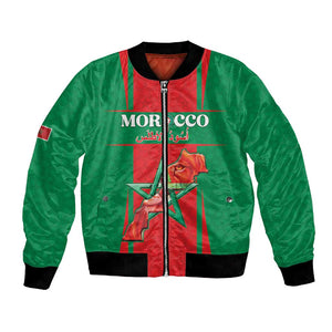 Morocco Football Custom Bomber Jacket Atlas Lions Champions 2025 - Red - African Pride