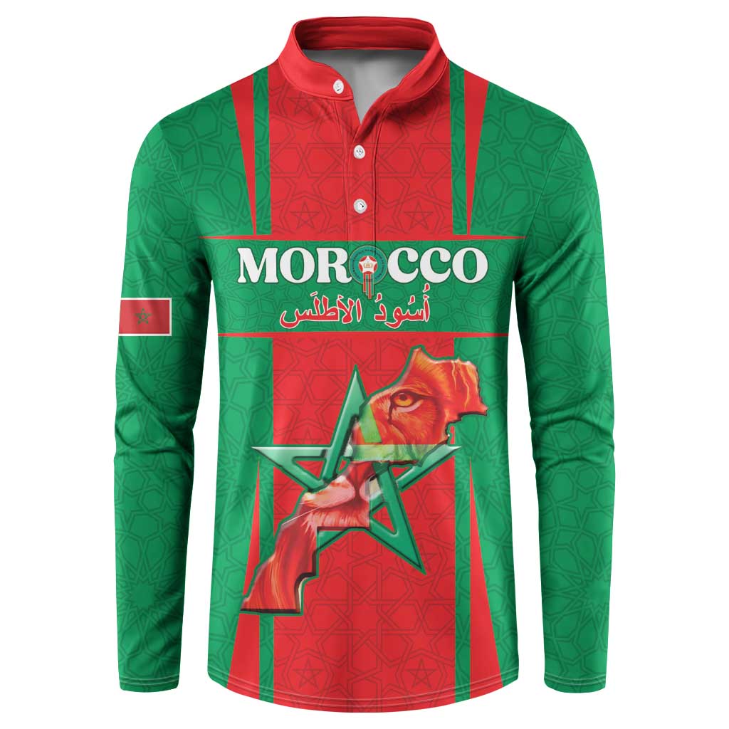 Custom Morocco Football Button Sweatshirt Go Champions Atlas Lions - Red