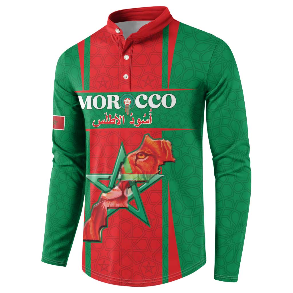 Custom Morocco Football Button Sweatshirt Go Champions Atlas Lions - Red