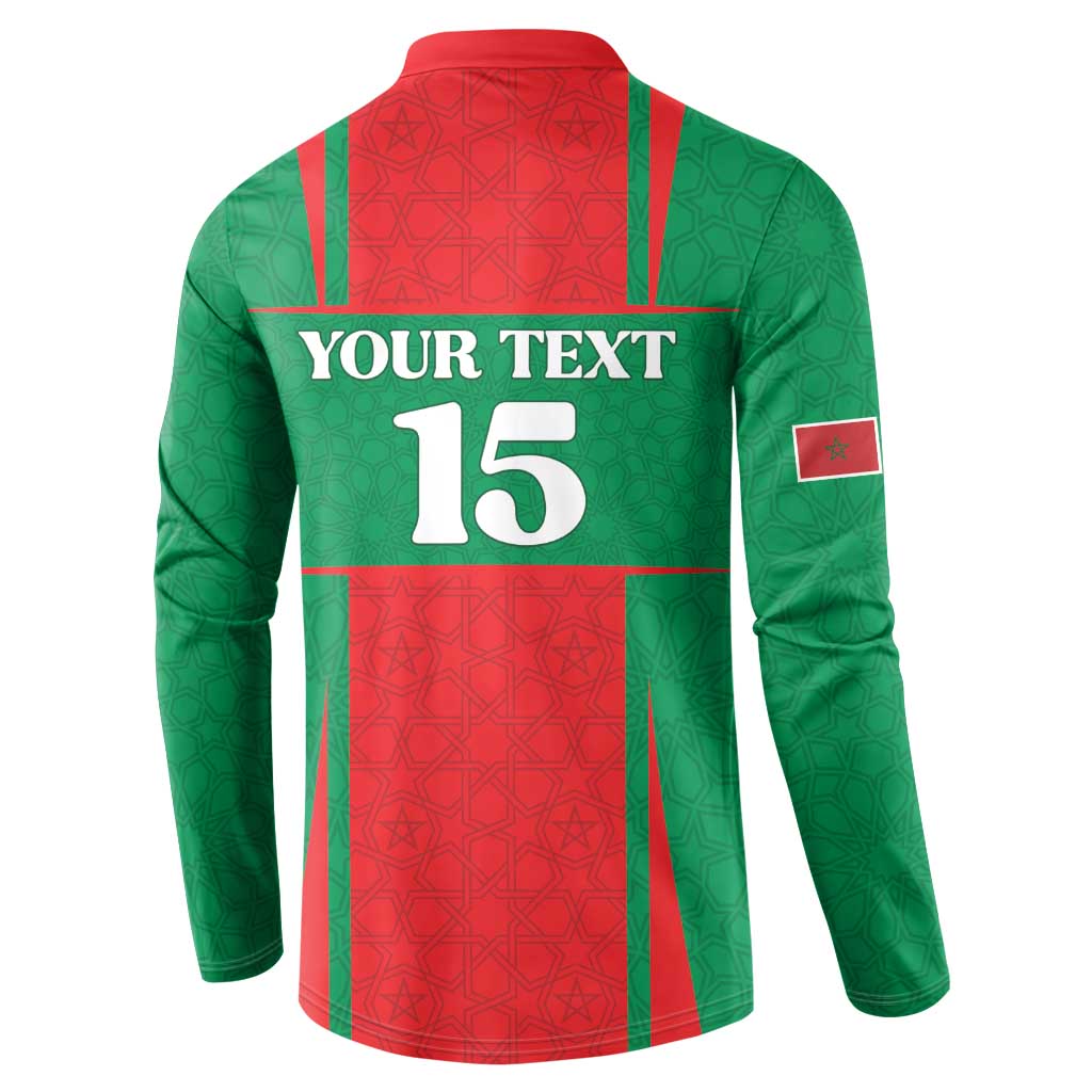 Custom Morocco Football Button Sweatshirt Go Champions Atlas Lions - Red
