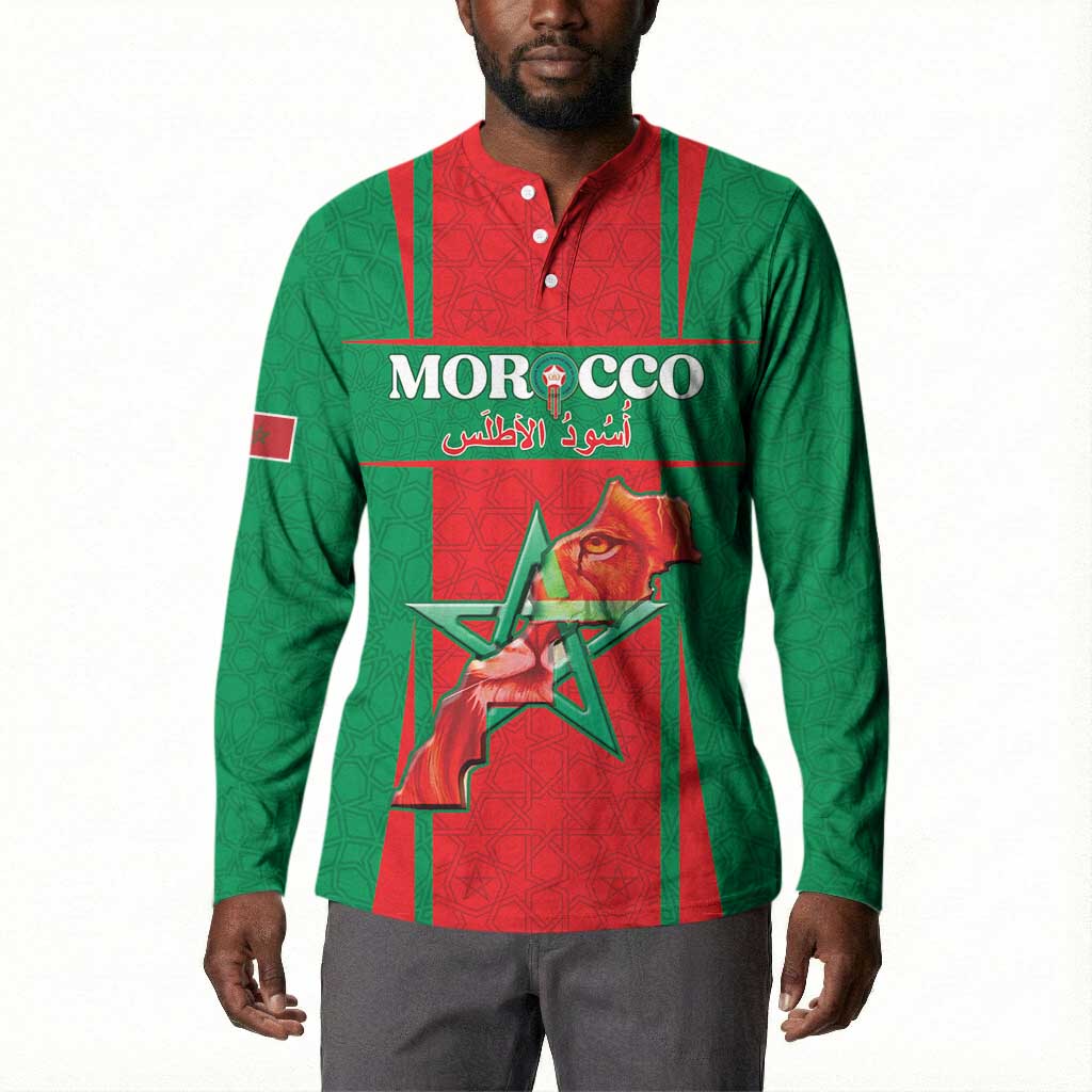Custom Morocco Football Button Sweatshirt Go Champions Atlas Lions - Red