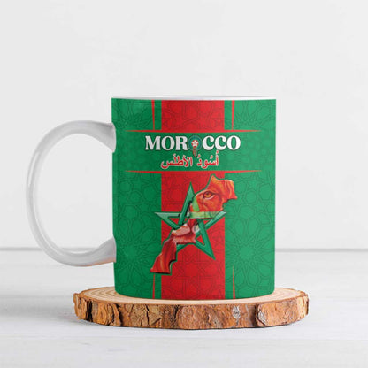Custom Morocco Football Ceramic Mug Go Champions Atlas Lions - Red