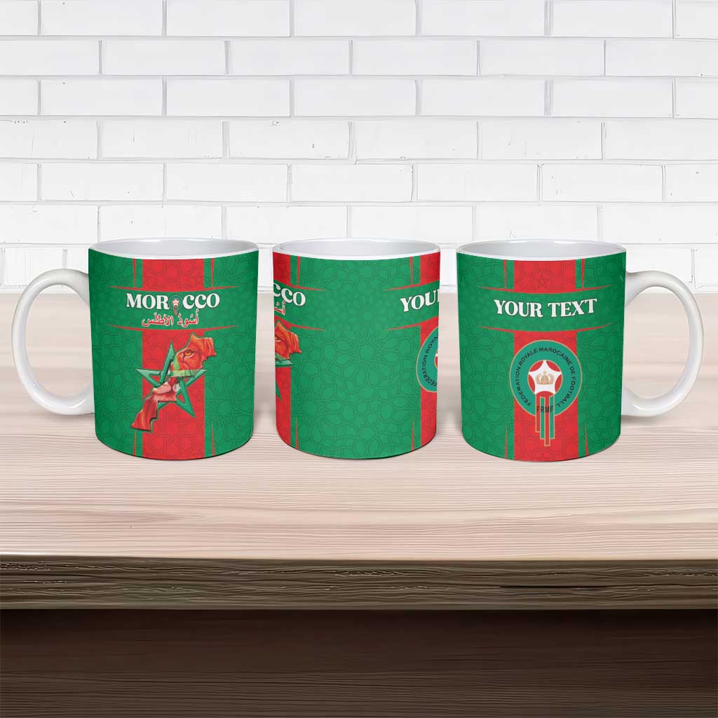 Custom Morocco Football Ceramic Mug Go Champions Atlas Lions - Red