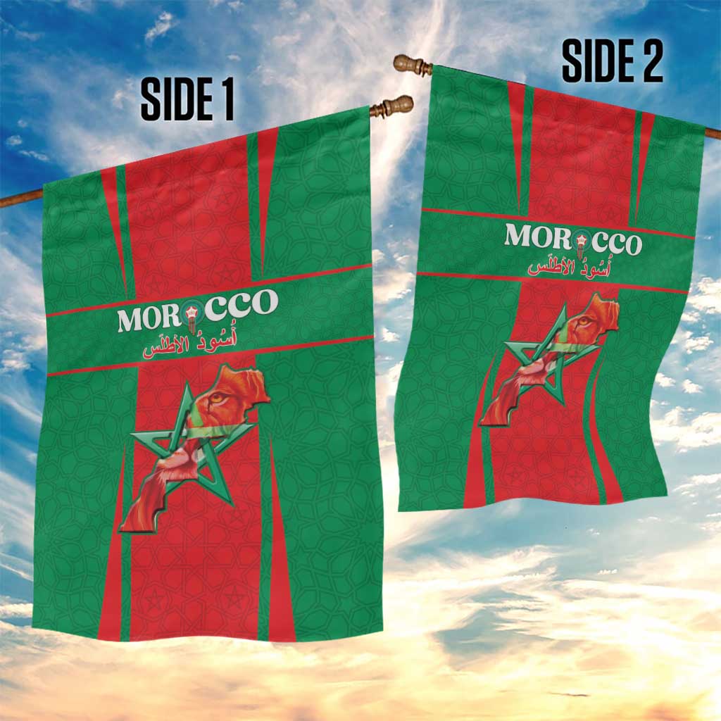 Morocco Football Garden Flag Atlas Lions Champions 2025 - Red - African Pride