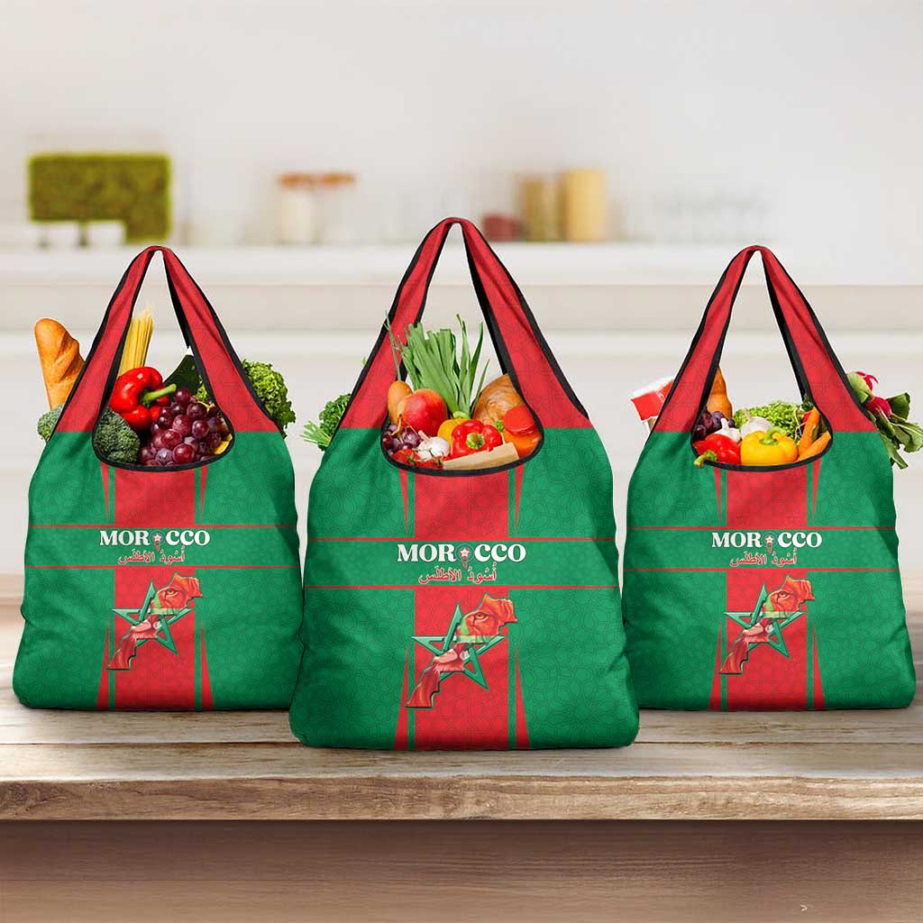Morocco Football Grocery Bag Atlas Lions Champions 2025 - Red - African Pride