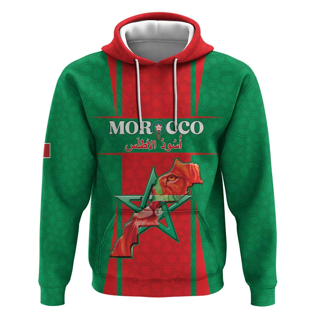 Morocco Football Custom Hoodie Atlas Lions Champions 2025 - Red - African Pride