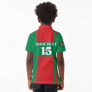 Morocco Football Custom Kid Polo Shirt Atlas Lions Champions 2025 - Red LT15