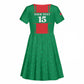 Morocco Football Custom Kid Short Sleeve Dress Atlas Lions Champions 2025 - Red LT15