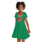 Morocco Football Custom Kid Short Sleeve Dress Atlas Lions Champions 2025 - Red LT15
