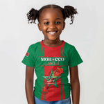 Morocco Football Custom Kid T shirt Atlas Lions Champions 2025 - Red LT15