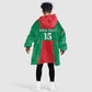 Morocco Football Custom Kid Wearable Blanket Hoodie Atlas Lions Champions 2025 - Red - African Pride