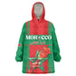 Morocco Football Custom Kid Wearable Blanket Hoodie Atlas Lions Champions 2025 - Red - African Pride