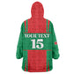 Morocco Football Custom Kid Wearable Blanket Hoodie Atlas Lions Champions 2025 - Red - African Pride